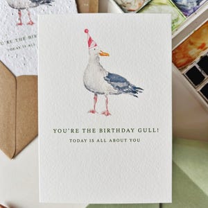 Vous êtes la mouette fêtarde ! carte de voeux | de voeux pour oiseaux et canards | Fleurs sauvages à planter / Carte de voeux écologique