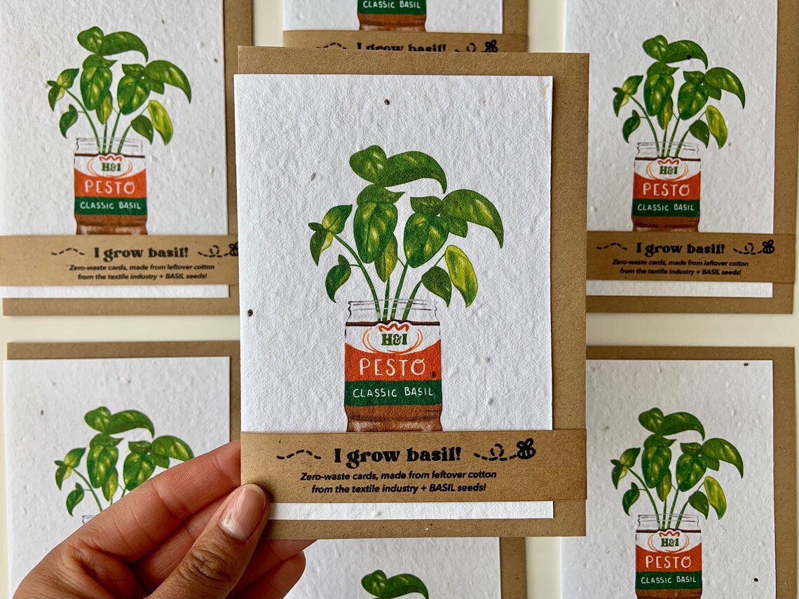 Plantable Basil Seed Card | Grow Basil Card | Plantable Seed Card | Eco ...