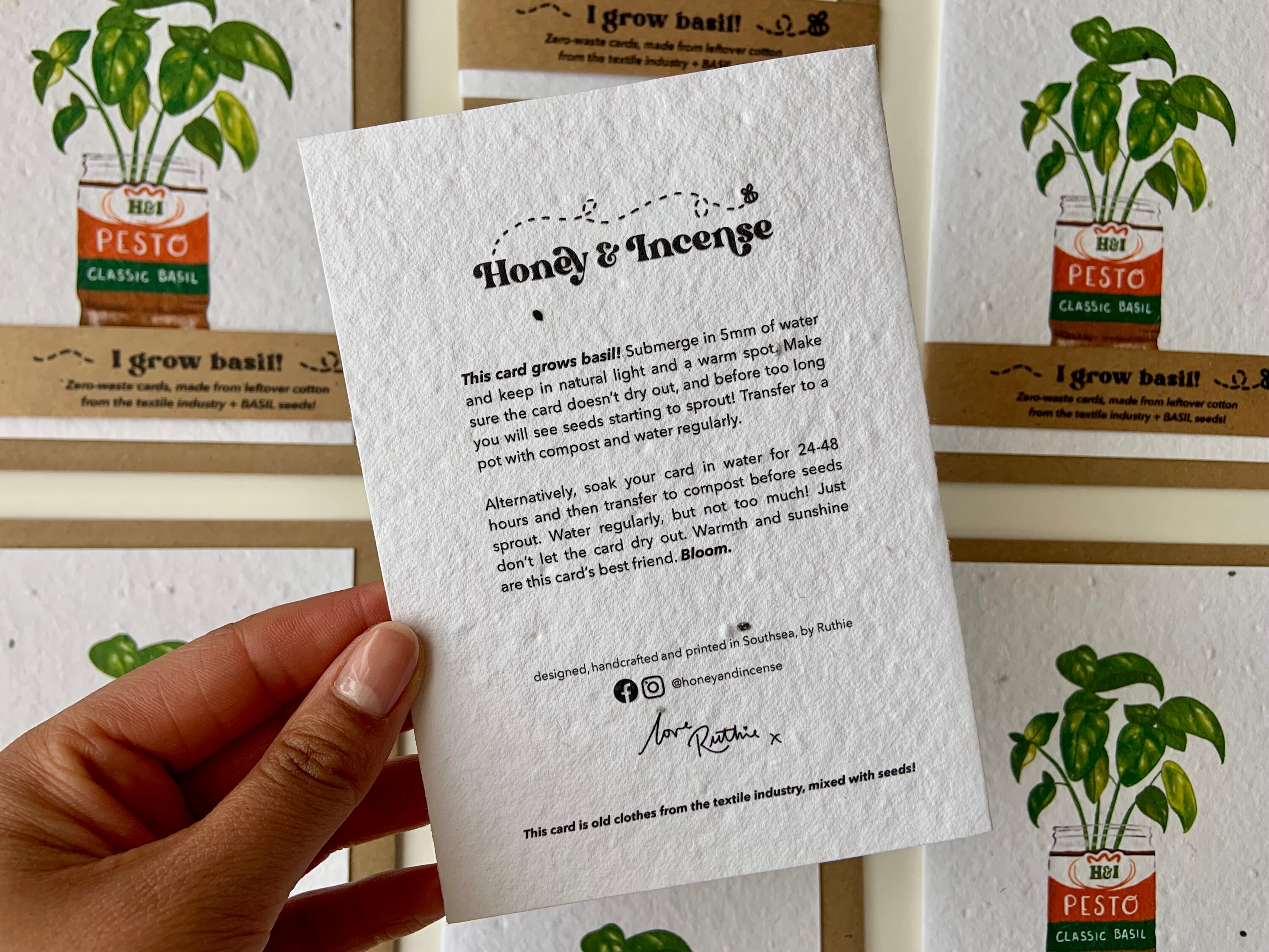 Plantable Basil Seed Card | Grow Basil Card | Plantable Seed Card | Eco ...