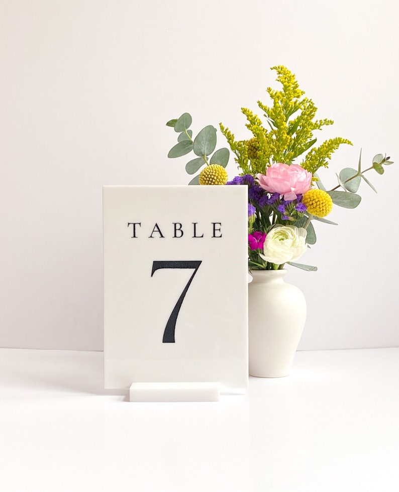 Wedding Acrylic Table Numbers Black and White Table Number Etsy