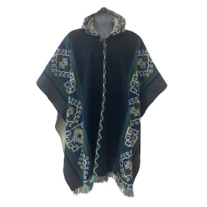 Geometric Patterns Ponchos. Alpaca Wool Poncho. Cape. Native Poncho. Hand made Poncho.