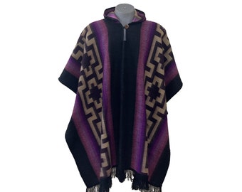 Geometric Patterns Ponchos. Alpaca Wool Poncho. Cape. Native Poncho.