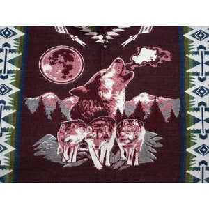 Wolf Poncho. Adult size Poncho. Unisex Poncho. Alpaca Wool Poncho. Perfect  Gift!