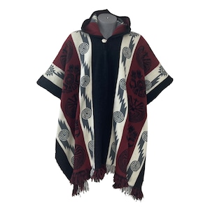 Geometric Patterns Ponchos. Alpaca Wool Poncho. Cape. Native Poncho.