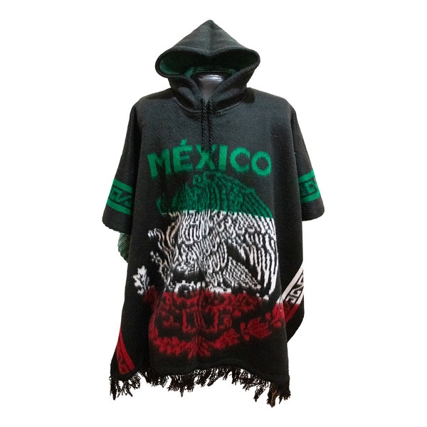 Mexico Poncho. Mexican Flag Poncho. Mexico Poncho. Alpaca Wool Poncho. Bandera Poncho.