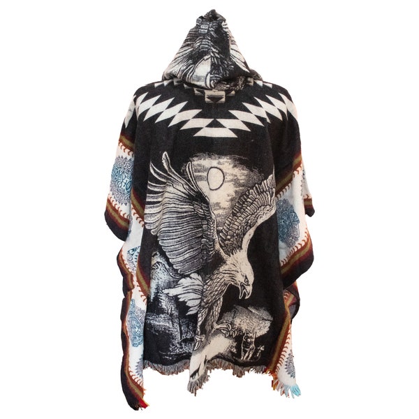 Eagle poncho. Native poncho. Unisex poncho. Gift ideas. Alpaca blend poncho. Perfect gift.