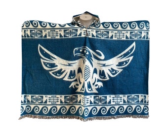 Poncho de alpaca Thunderbird, unisex, estilo nativo americano