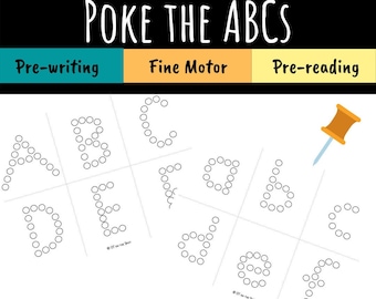 Poke the ABC's Uppercase and Lowercase Complete Alphabet Packet