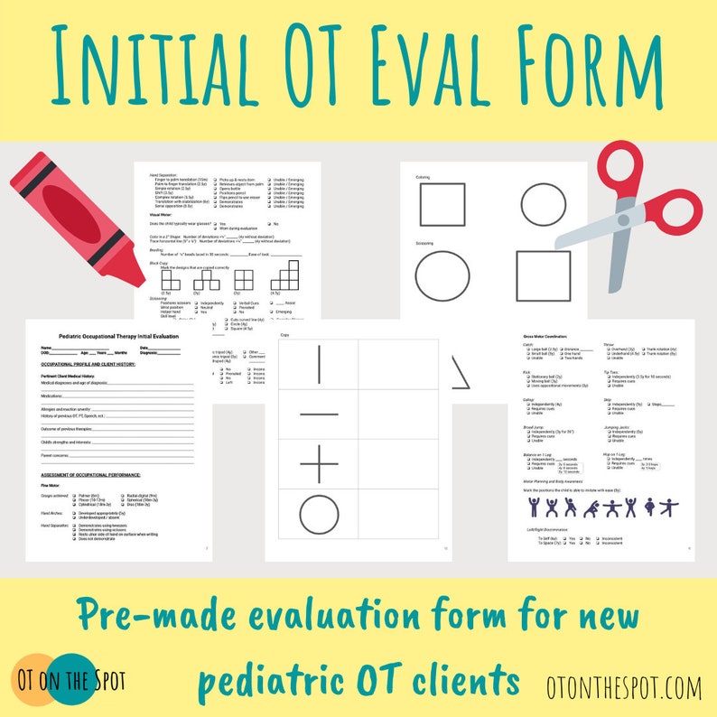 Pediatric Occupational Therapy Initial Evaluation Form image 1