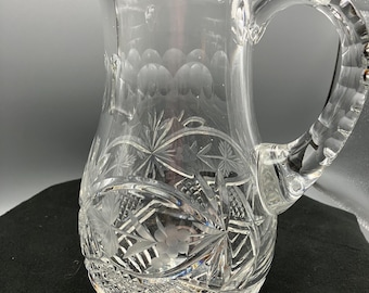 Vtg lead crystal glass 64 oz. pitcher