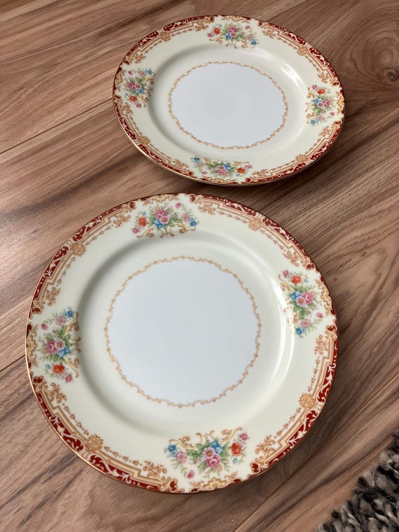 Vtg. 2 Noritake N4314 Bone China Salad Plates - Etsy