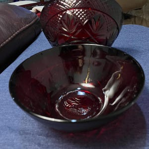 Vtg Cristal D’ Arques Antique Ruby red bowls.  Set of 2