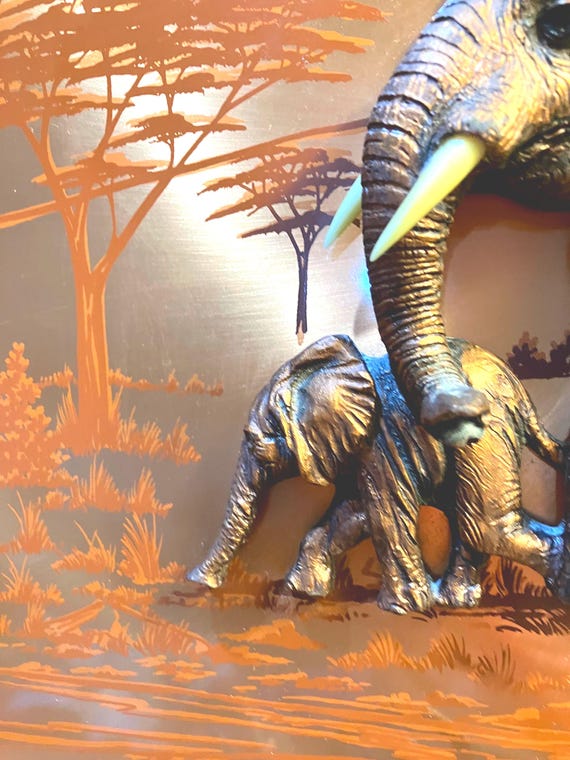 Vintage John Louw African Copper Elephant Framed Wall Art - Etsy