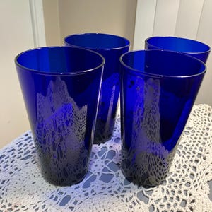 Vtg  Libbey  16 oz. Colbolt blue  tumblers.  Set of 5