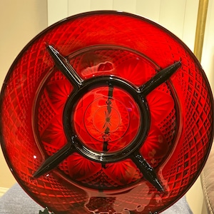 Vtg Cristal D’ Arques Antique Ruby red vegetable tray.