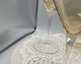 Cristal D’Arques Durand Veronese Rose 12 oz wine glasses.  Set of 3. Made in France