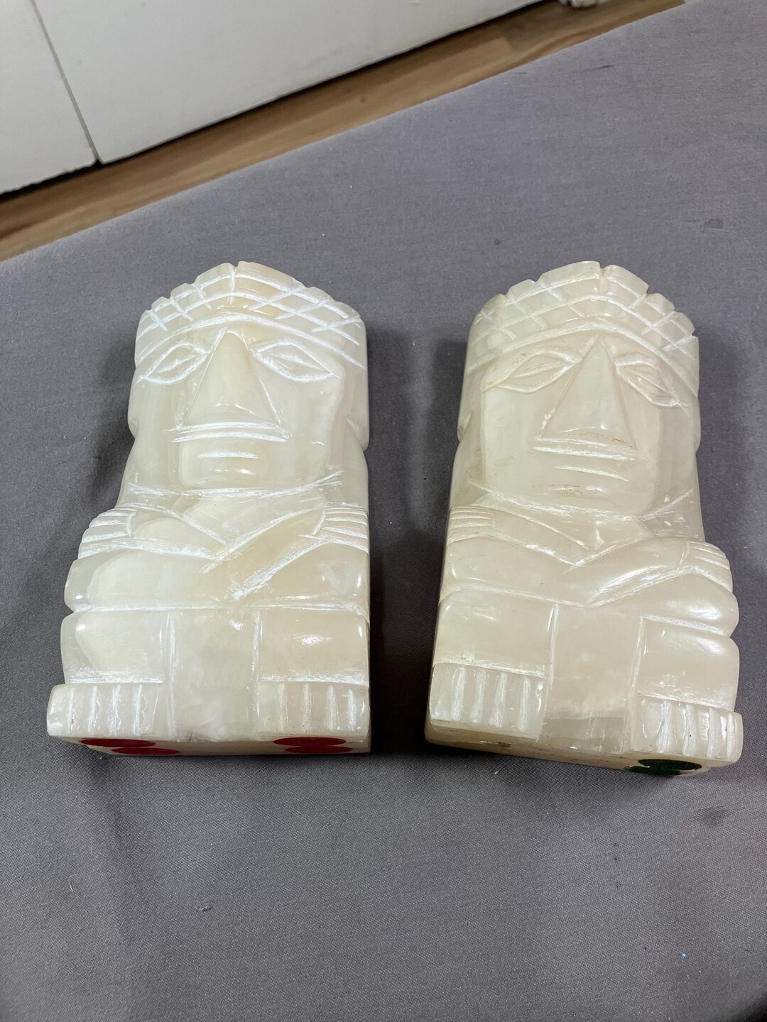 Vtg Onyx Aztec Bookends - Etsy