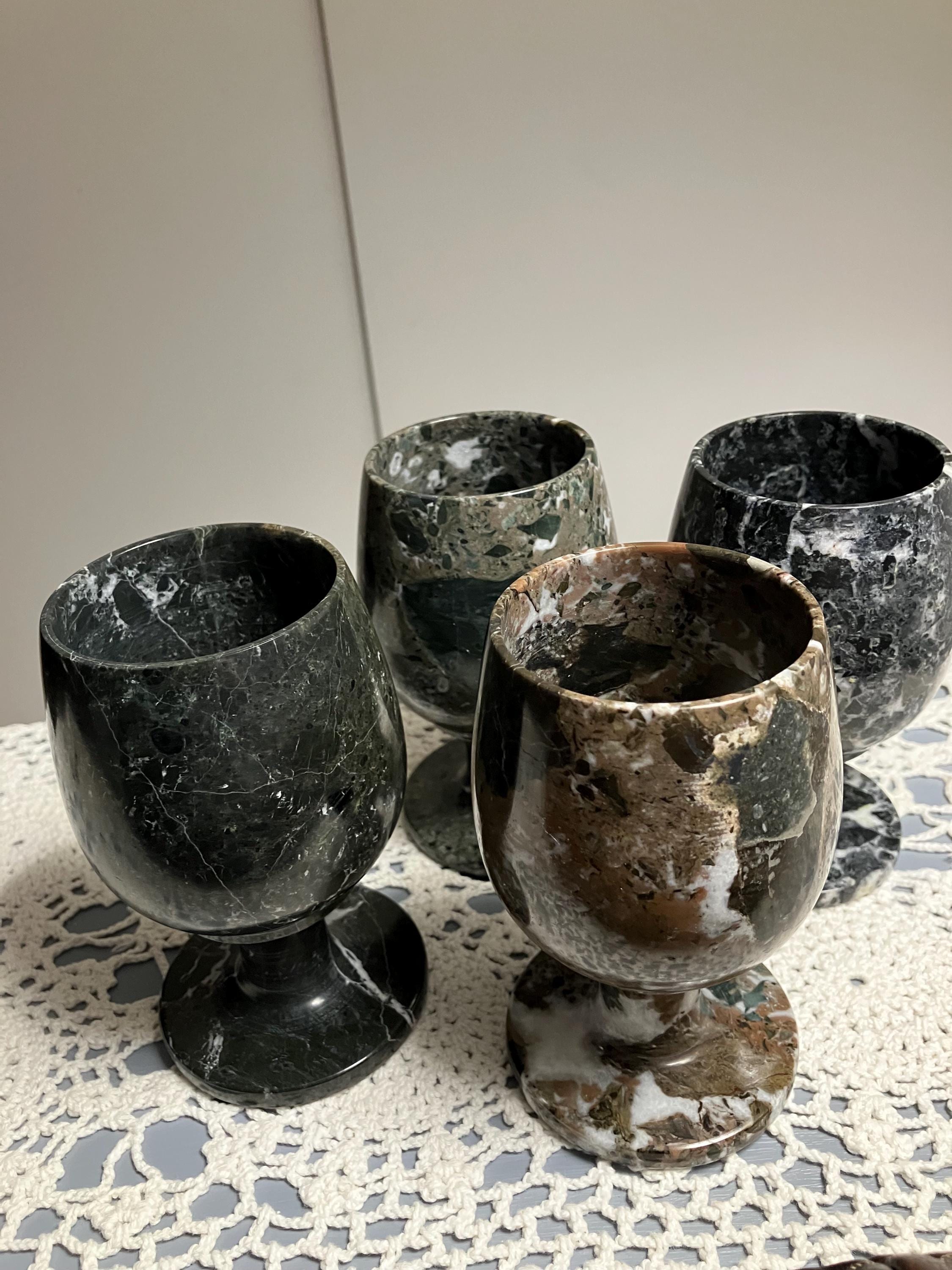 Onyx Wine Bottle And Glass Set - 1 Jug And 6 Goblets,hand - View #4