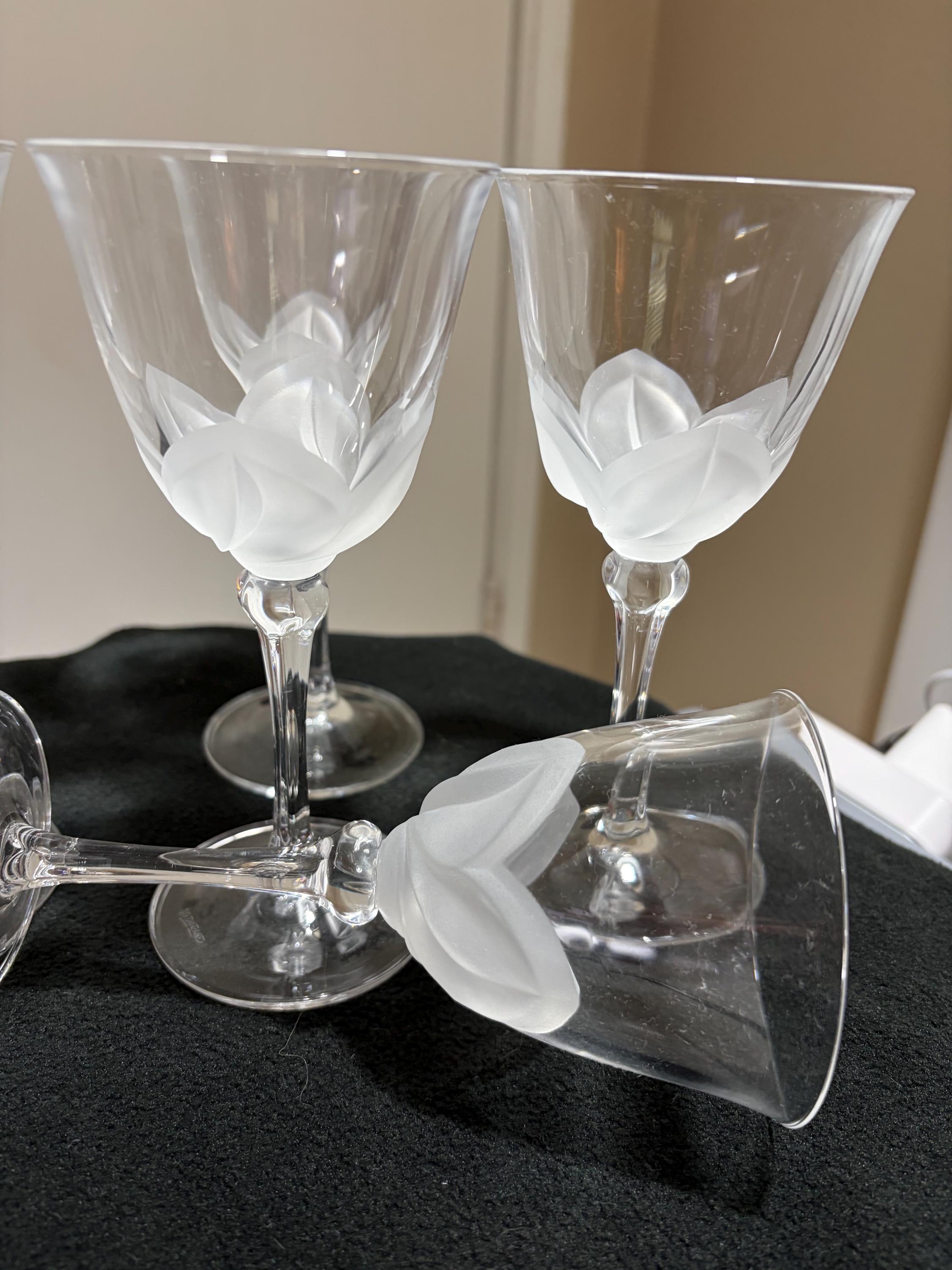 JG Durand Tulip Crystal Wine Glasses. Set of 5, Made in France - Etsy
