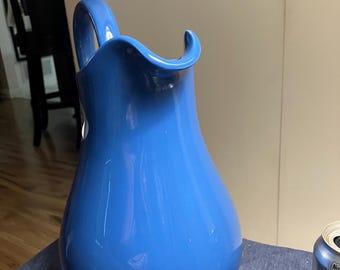 Farval 12” Sky Blue Ceramic Pitcher Made in Portugal - Etsy