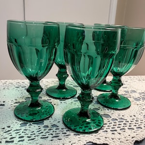 Vtg. Libbey Duratuff Gibraltar water goblets. Set of 5