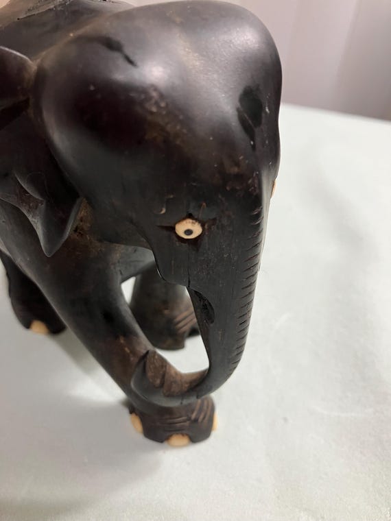 手彫りの黒い象の置物 - Etsy 日本