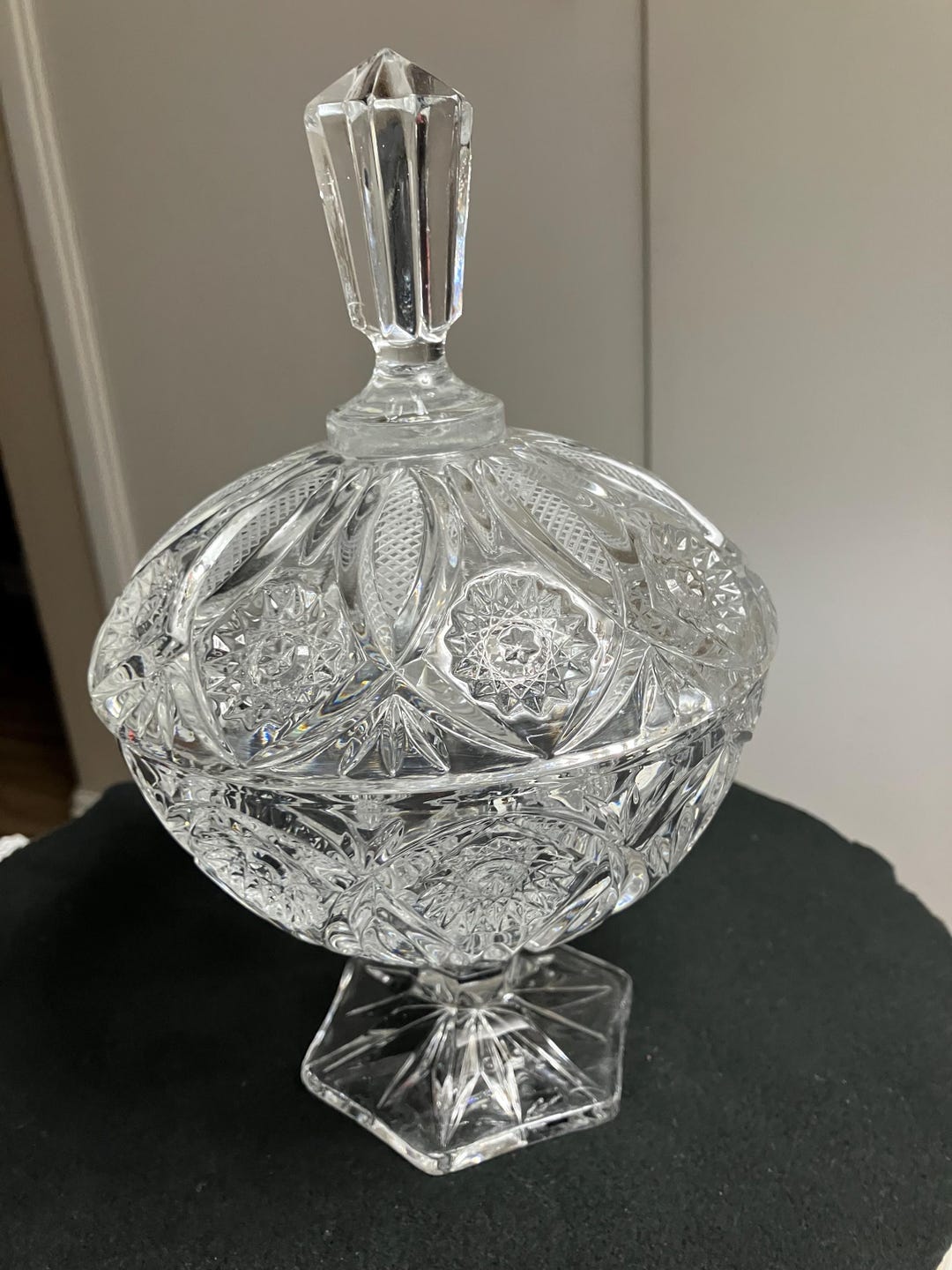 Vintage Lead Crystal Candy Dish With Lid