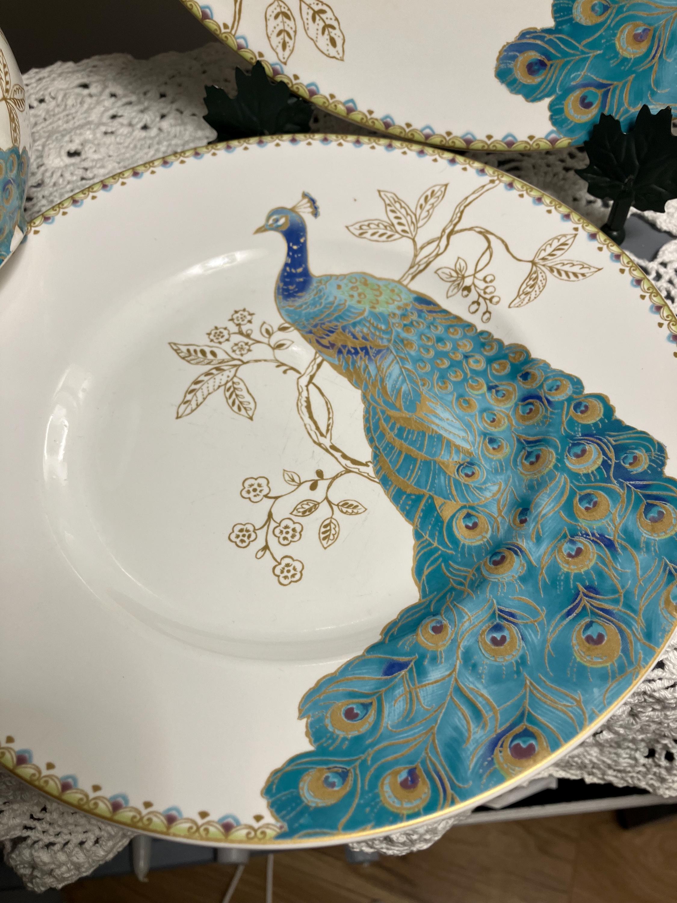 Peacock Garden by 222 Fifth Porcelain Dinnerware - Etsy