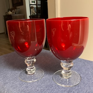 Camelot Ruby red water/iced tea goblets from Zrike.  Set of 2