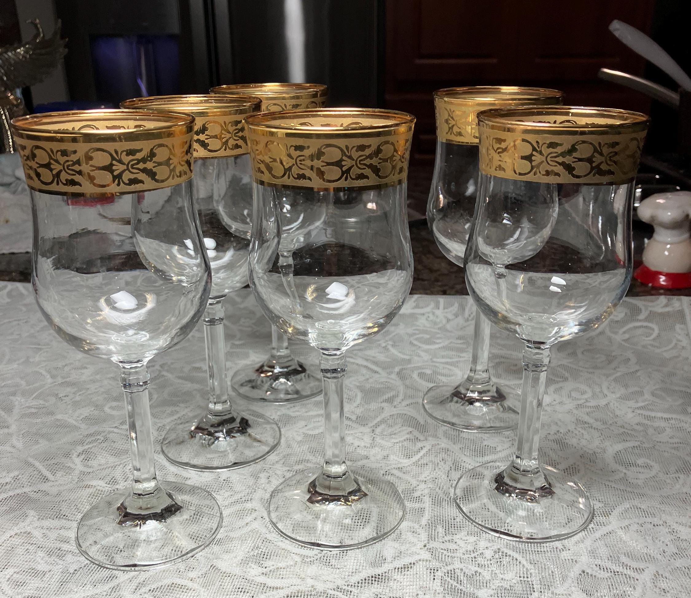 ミッチ　Xodas Goblet 24K Gold Fume Foot 24k Gold Goblet - Etsy