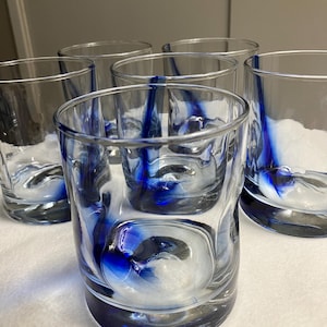 Blue Dimpled Glasses - Etsy