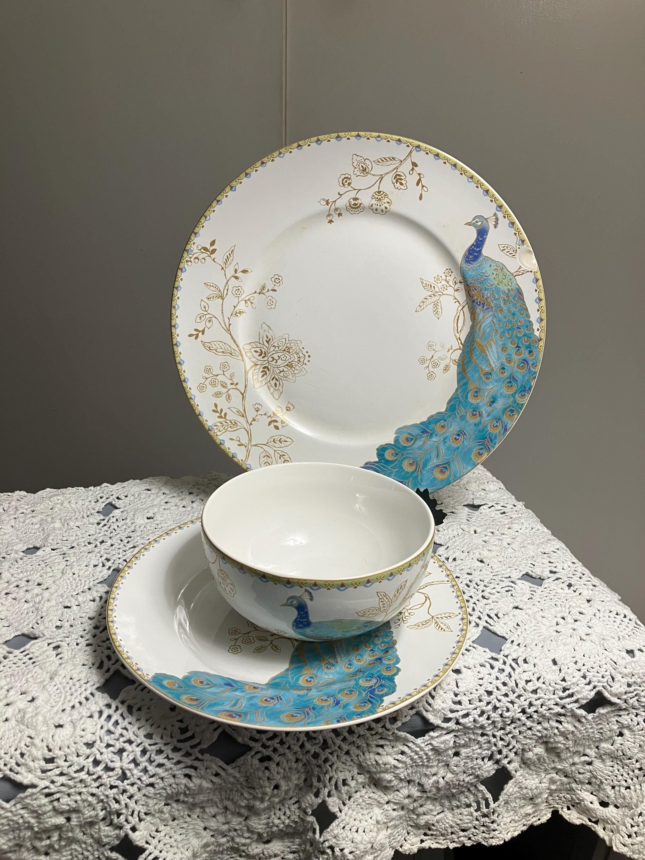 Peacock Garden by 222 Fifth Porcelain Dinnerware - Etsy