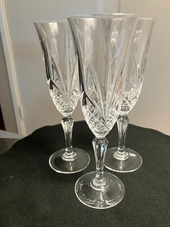 Cristal de Flandre フランス アンティーク Vtg. Cristal De Flandre Champagne Flutes. Set of 3, Made in Italy