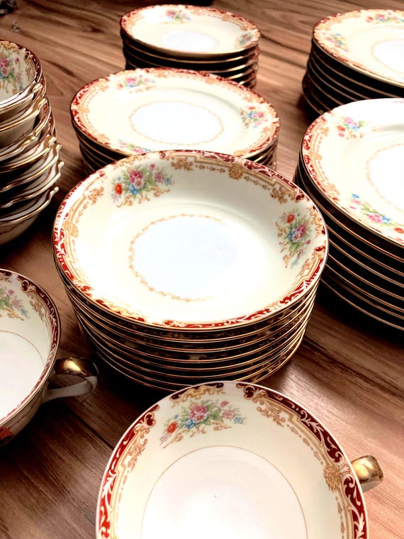Vtg. Noritake N4314 Bone China Dinner Set. Service for 7. - Etsy