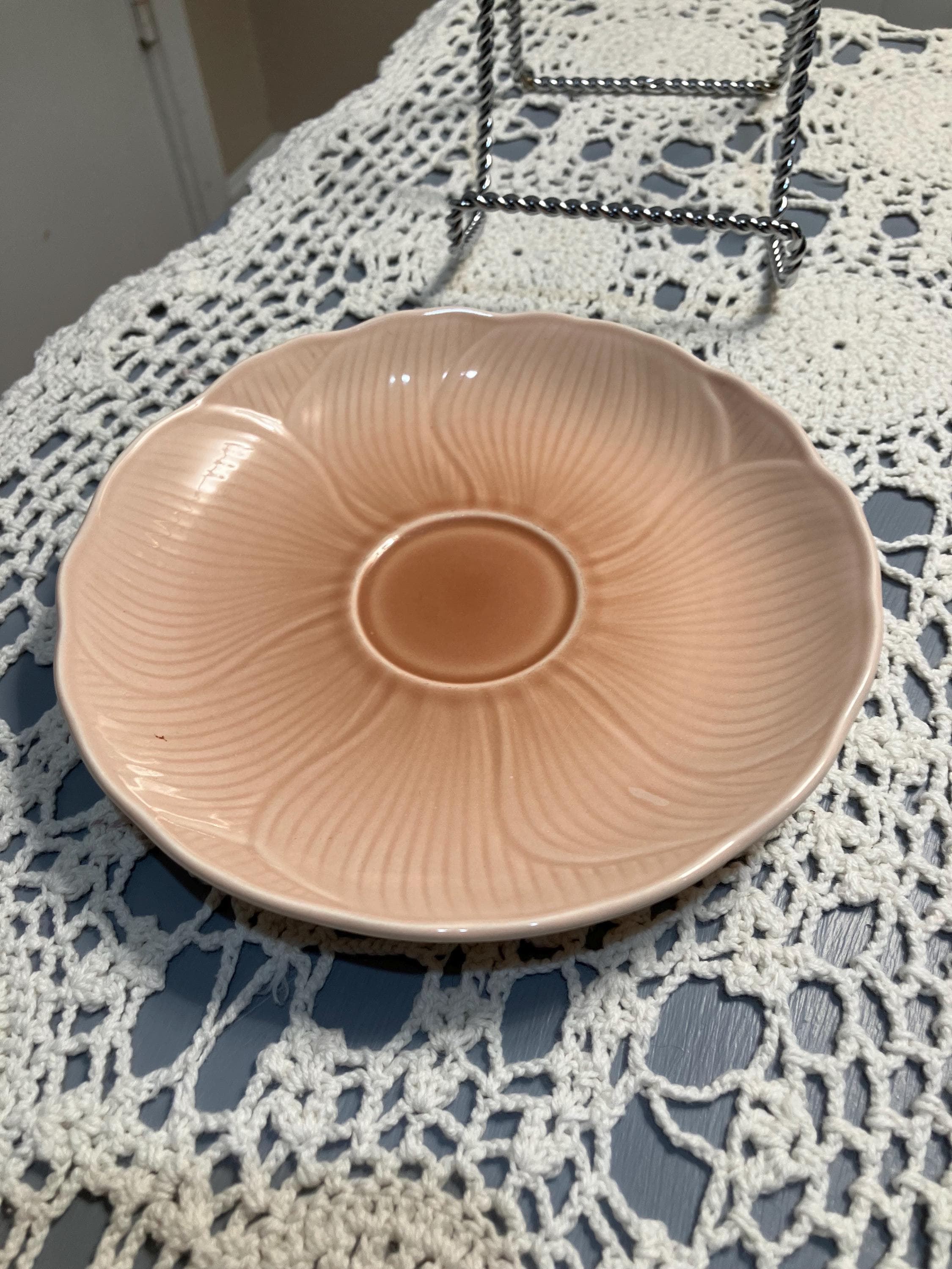 Vintage Mikasa Spring Amarylus design Peach/Pink  cup saucers set of 5. Made in Japan