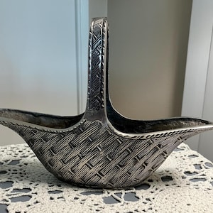 Vintage silver plated basket.   Made in India.