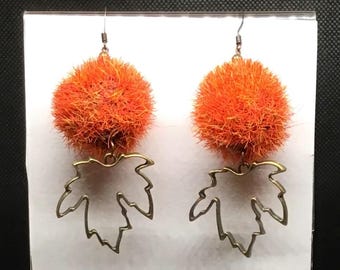 Fall Earrings w/ Bronze Leaf