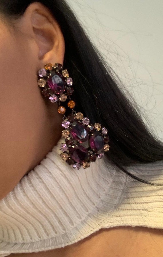 Vintage Furla Crystal chandelier earrings