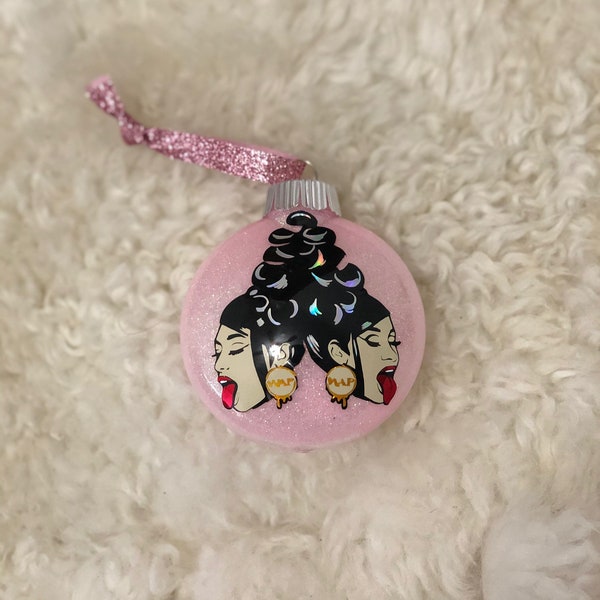 Cardi & Megan WAP ornament, Cardi B, Megan Thee Stallion, Christmas