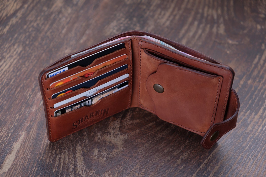 Personalized Studded Leather Money Clip and Card Holder