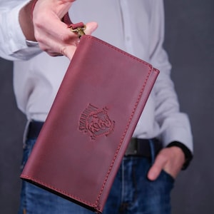 Cartera de cuero para hombre con personalización, cartera unisex personalizada con phohe, efectivo, moneda, tarjeteros, regalo de Navidad para él y ella