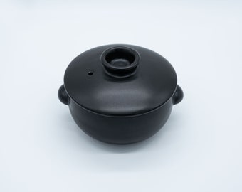 Korean Earthenware Cooking Pot, Ttukbaegi: Small Size Cooking Pot, Pot with Lid, Unique Kitchenware, Handmade Pottery, Housewarming Gift