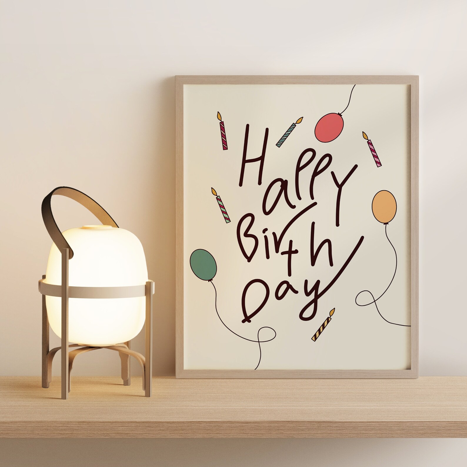 Printable Happy birthday wall art Birthday party wall decor Etsy