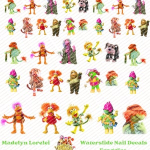 Fraggles Waterslide Nail Decals