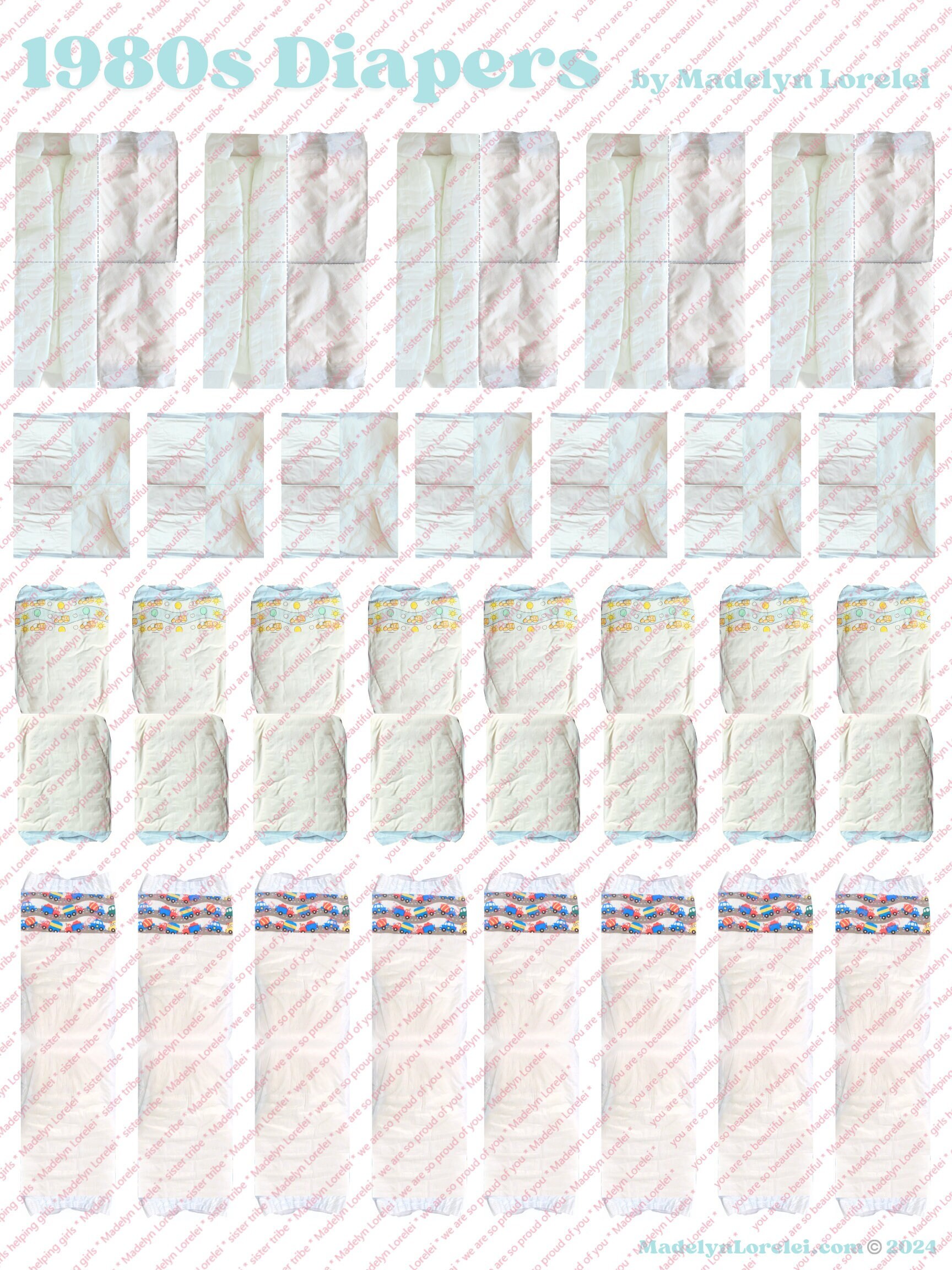 1980s Diapers Barbie-size Printable PDF - Etsy