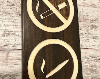 No Smoking Yes Toking Wood Sign, Marijuana Decor