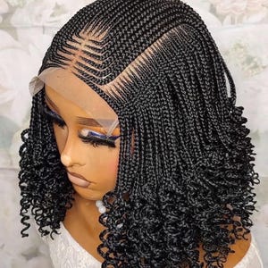 Braided wig,Ghana weaving braids,braids wig,tangle free,Human hair,6*6 closure wig,braided braids wig,ready to ship,wig on Etsy.