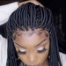 Ready to ship wig medium knotless box braids wig for black women cornrows wig lace frontal