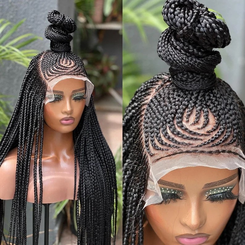 Ready to Ship Wig Medium Knotless Box Braids Wig for Black Women ...