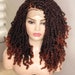 Ready to ship wig medium knotless box braids wig for black women cornrows wig lace frontal, kinky braids, kinky twists, twisted